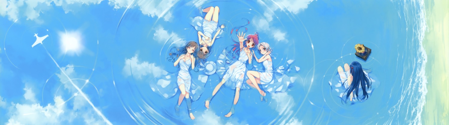 abhar, dress, hanami_mar'ya, koga_sayoko, misaki_kurehito, miyamae_tomoka, nakano_hinata, see_through