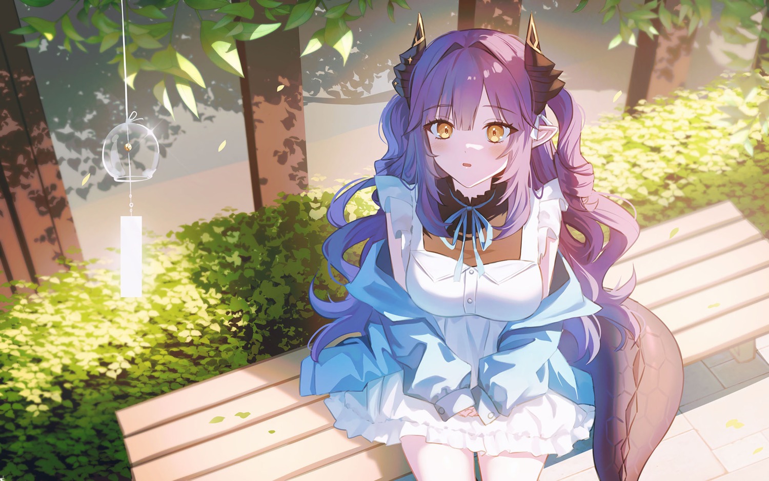 dress, horns, inosia, pointy_ears, sakihane_huya, stellive, tail