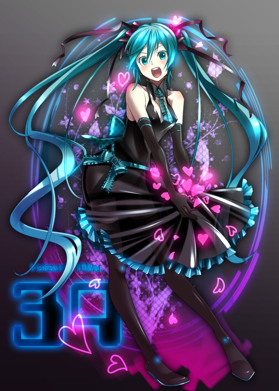 caffein, dress, hatsune_miku, see_through, thighhighs, vocaloid