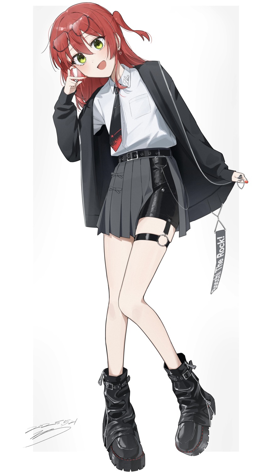 bocchi_the_rock!, dress_shirt, garter, kita_ikuyo, megane, seisyuntarotto