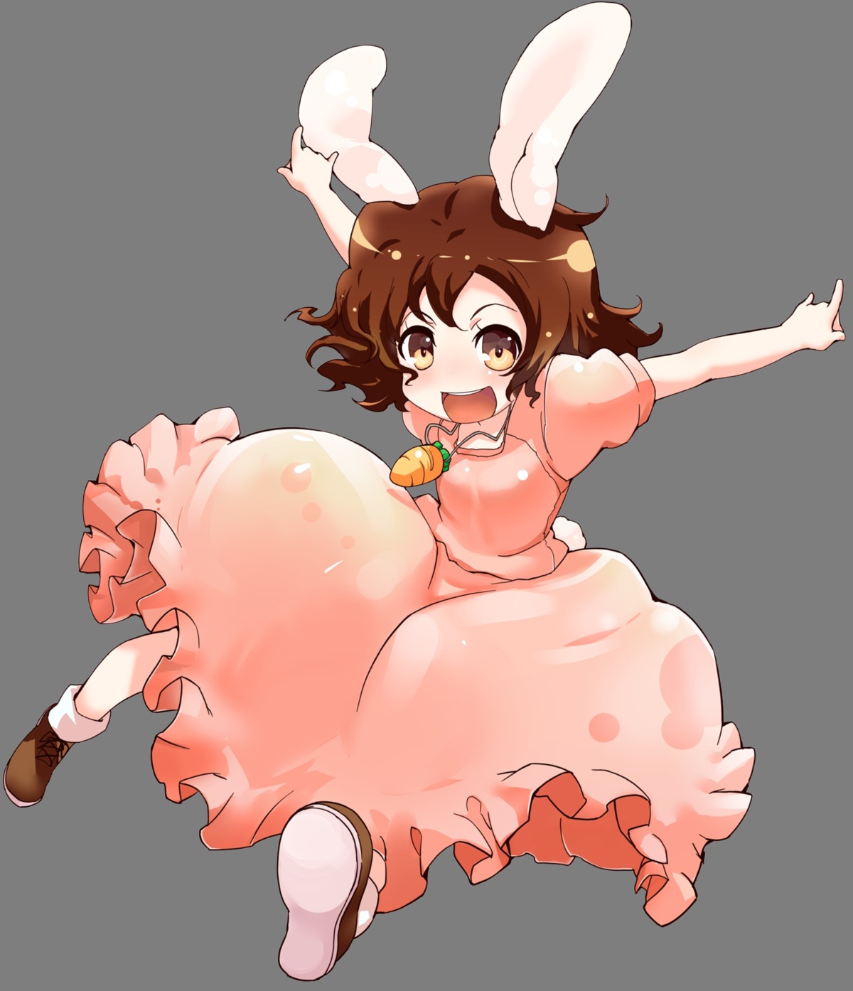 animal_ears, dress, inaba_tewi, touhou, transparent_png, yuu-yuu