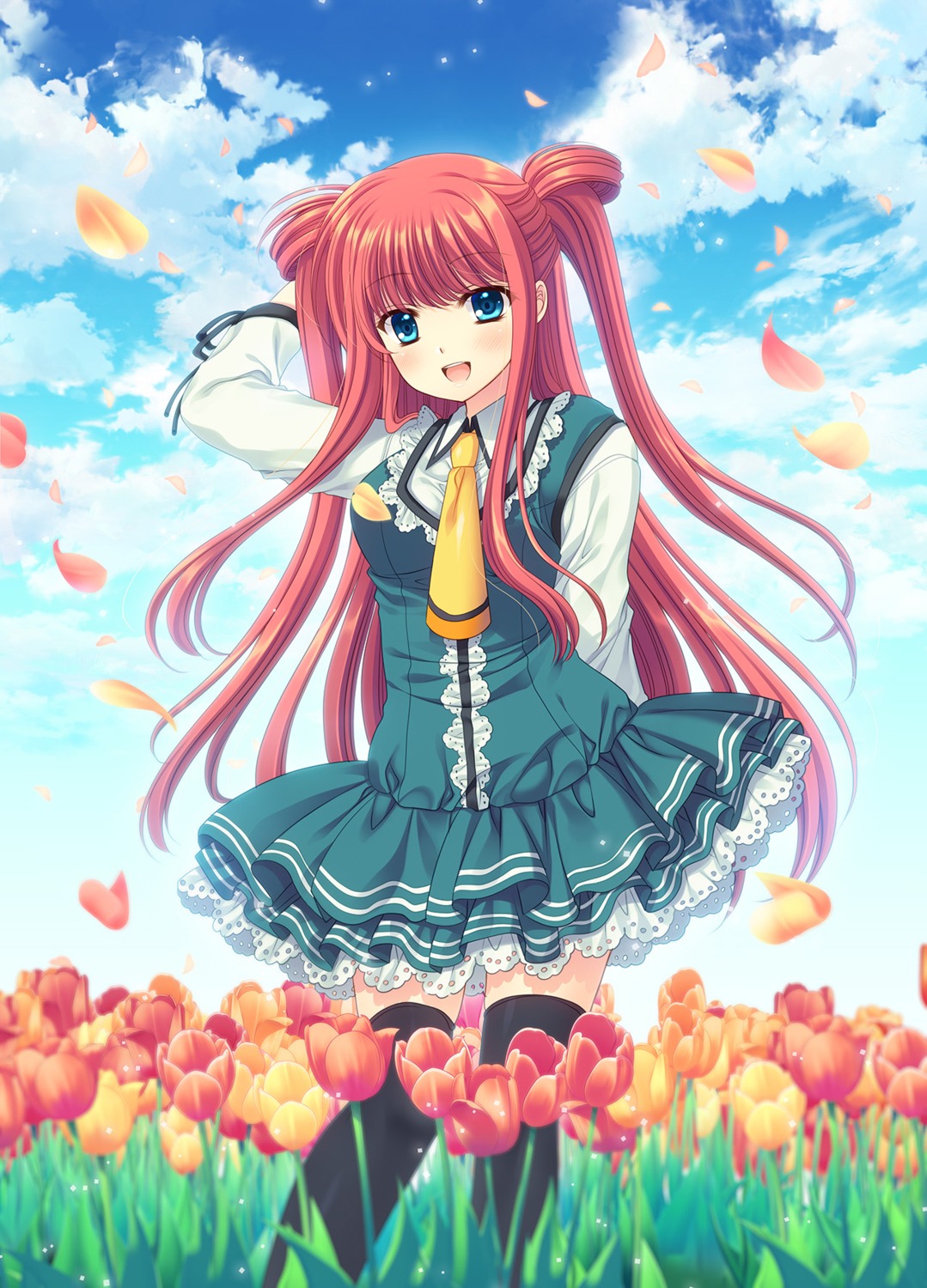 navel, nishimata_aoi, seifuku, sekai_seifuku_kanojo, thighhighs, yamino_yumeko