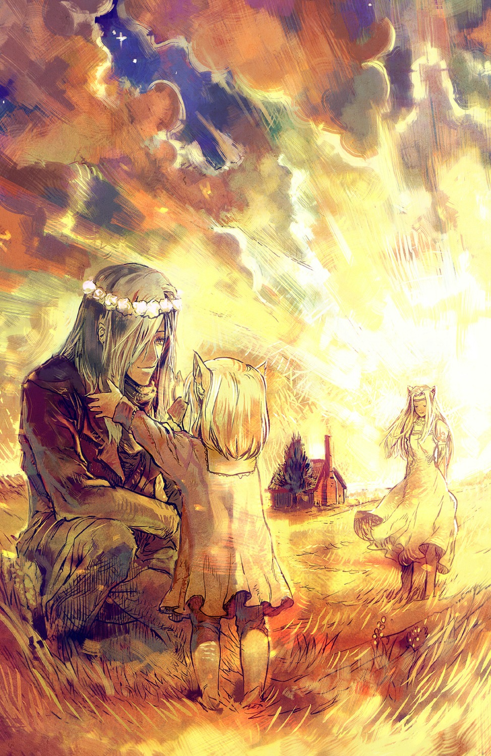 animal_ears, dress, landscape, memusu, nagimiso, tengen_toppa_gurren_lagann, tsuuma, viral