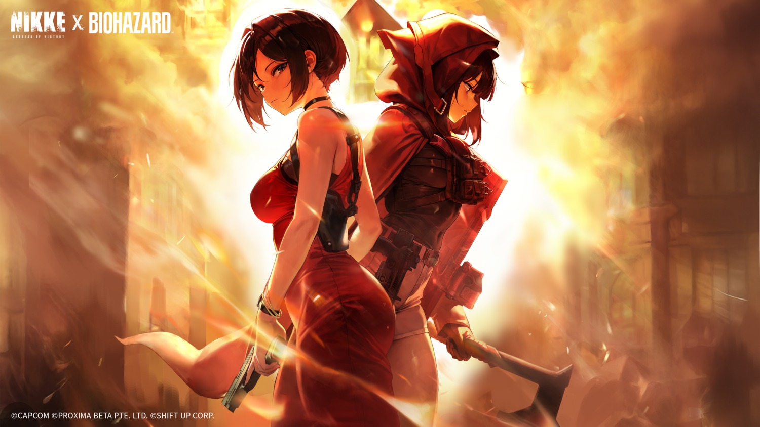 ada_wong, crossover, d_(nikke), dress, goddess_of_victory:_nikke, gun, resident_evil, tagme