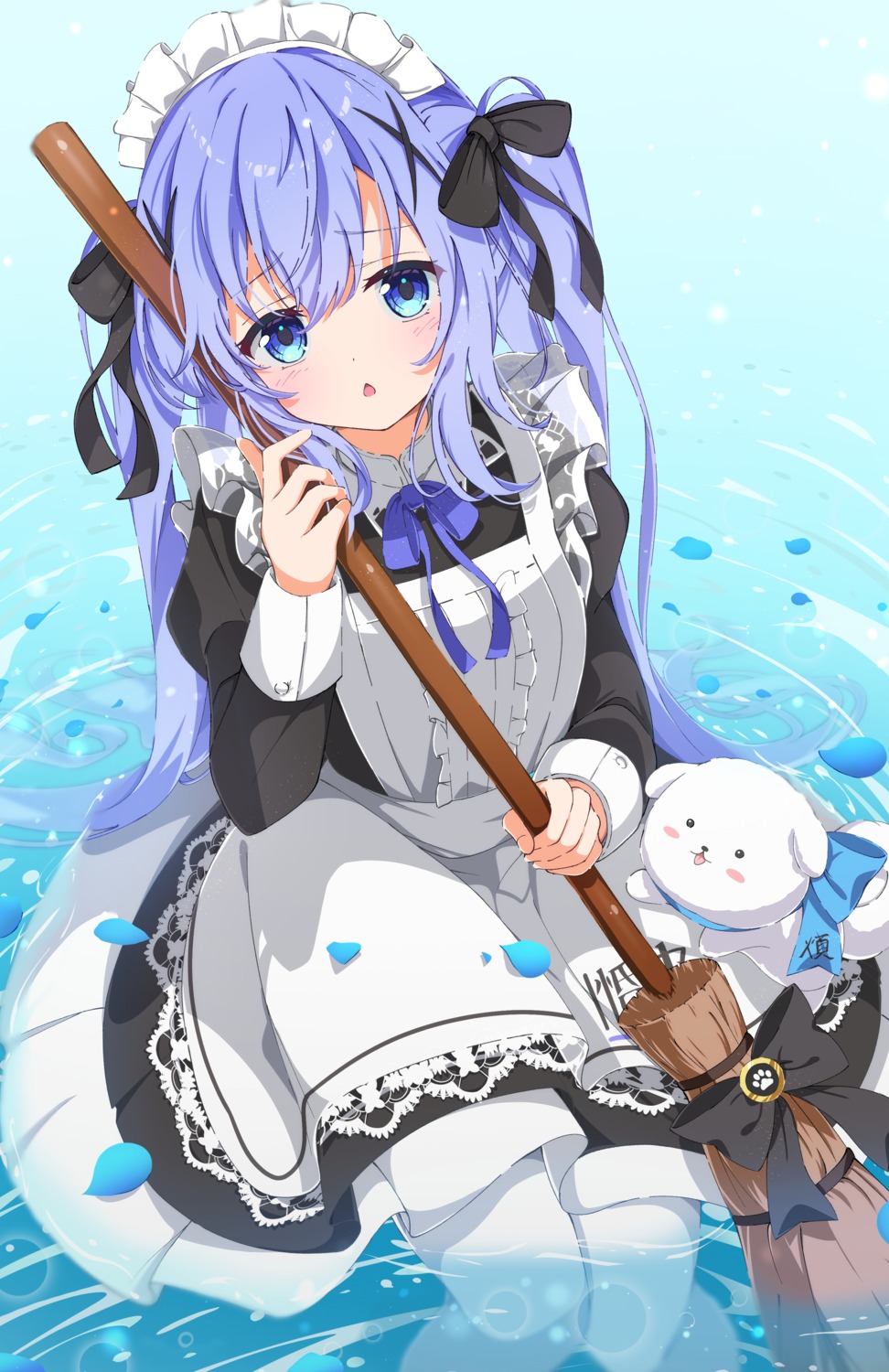 fleina_note, gochuumon_wa_usagi_desu_ka?, kafuu_chino, maid, waitress, wet