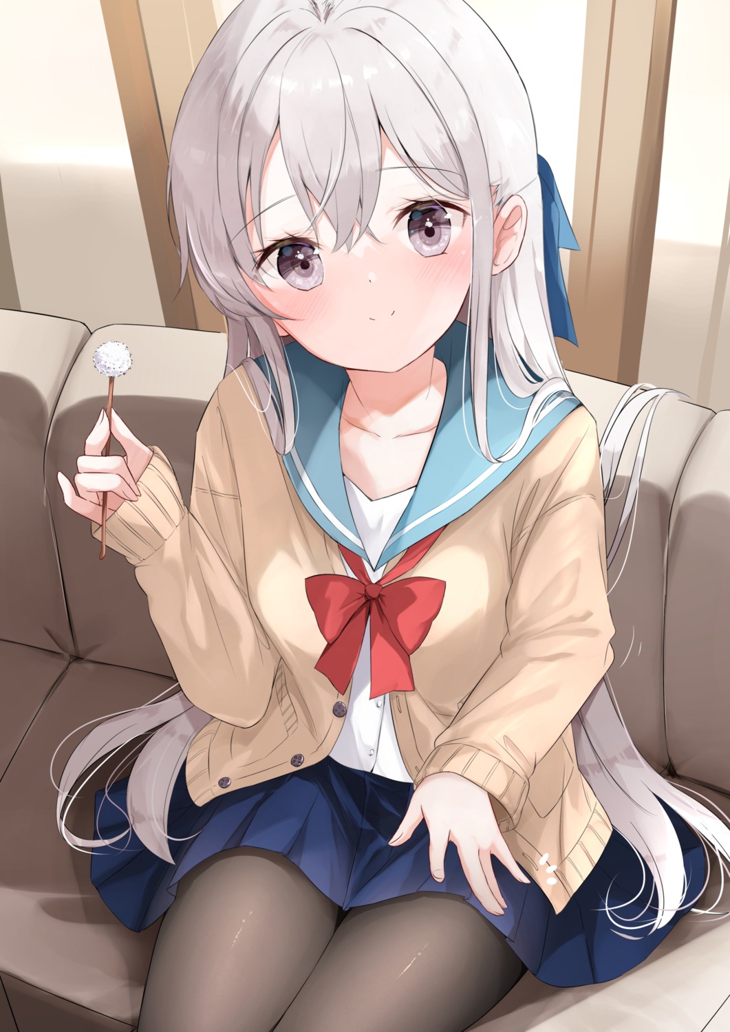 hamaken., pantyhose, seifuku, sweater