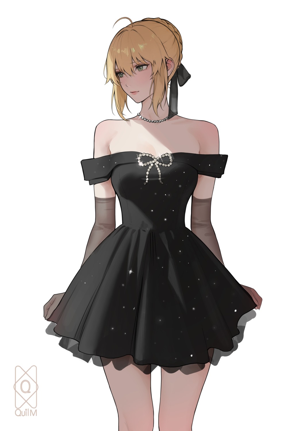 artoria_pendragon_(fate), dress, fate/grand_order, fate/stay_night, no_bra, quilm3, see_through