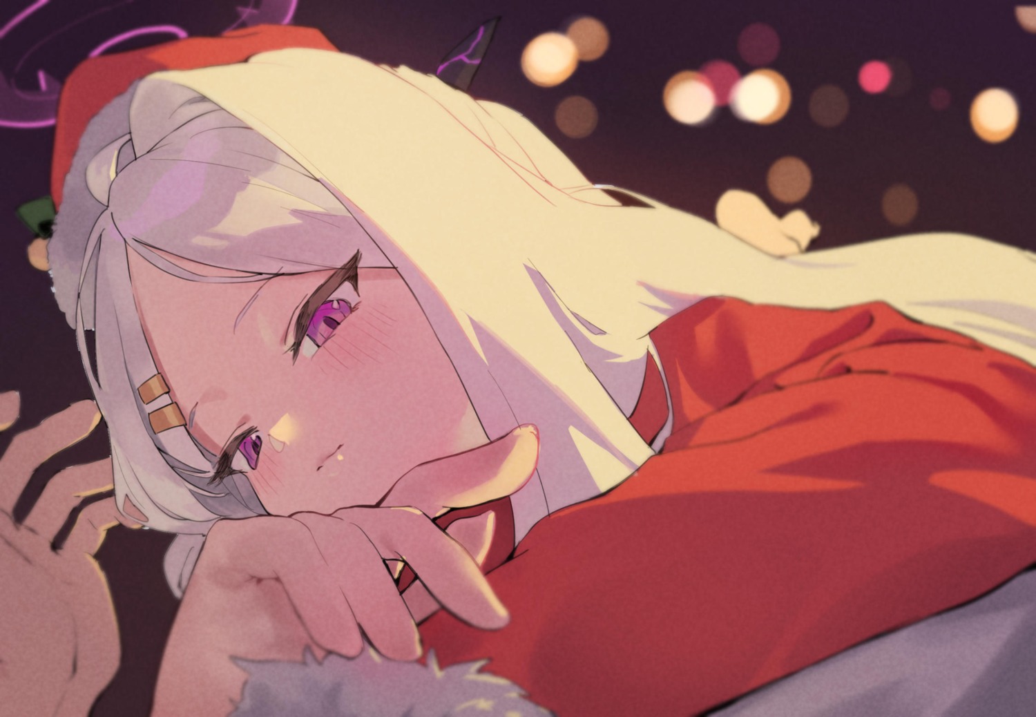 blue_archive, christmas, halo, horns, sorasaki_hina, wittmann_(ehvr8373)