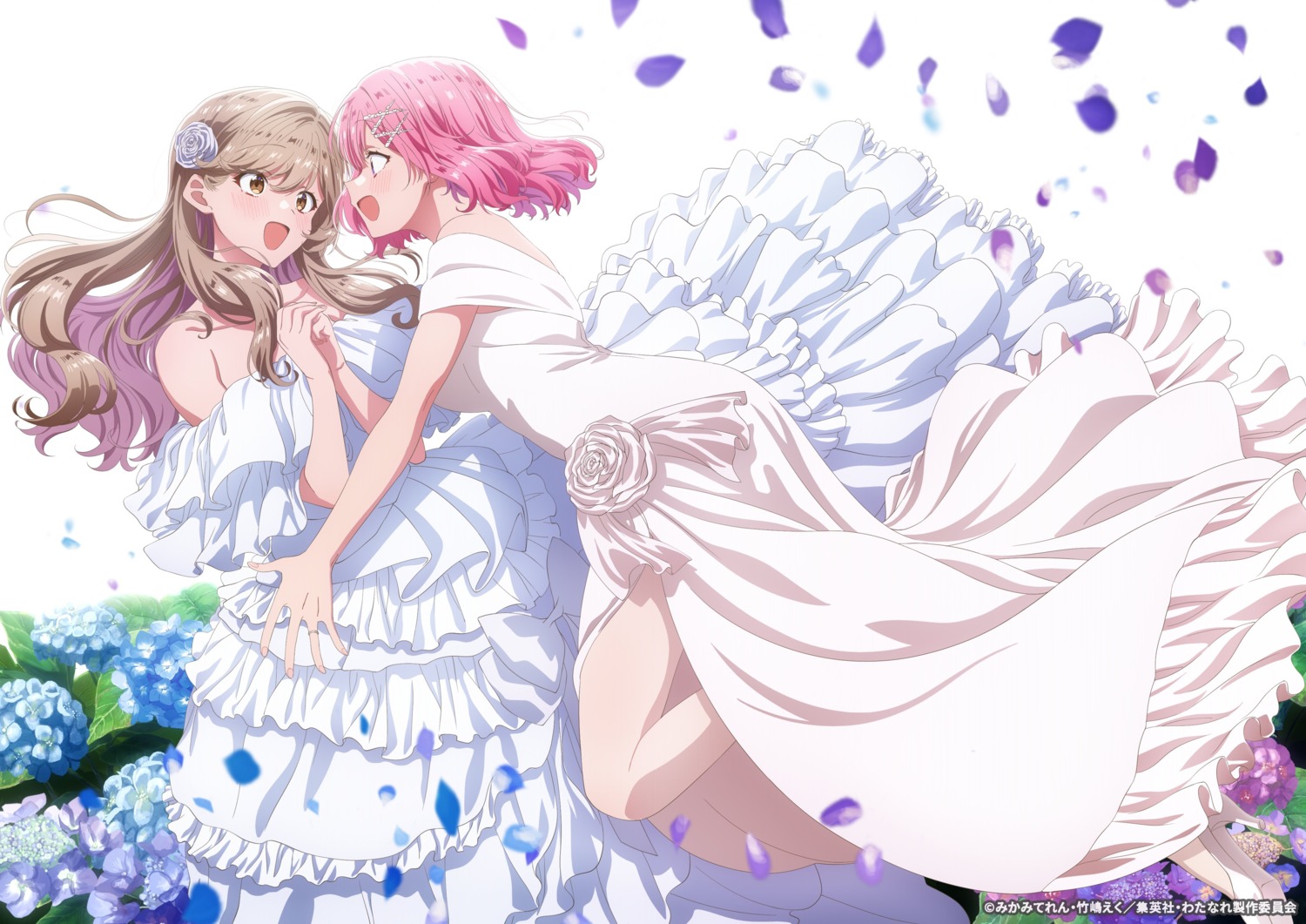 amaori_renako, dress, heels, ishii_hisao, no_bra, sena_ajisai, watashi_ga_koibito_ni_nareru_wake_nai_jan_muri_muri!_(※muri_ja_nakatta!?), wedding_dress