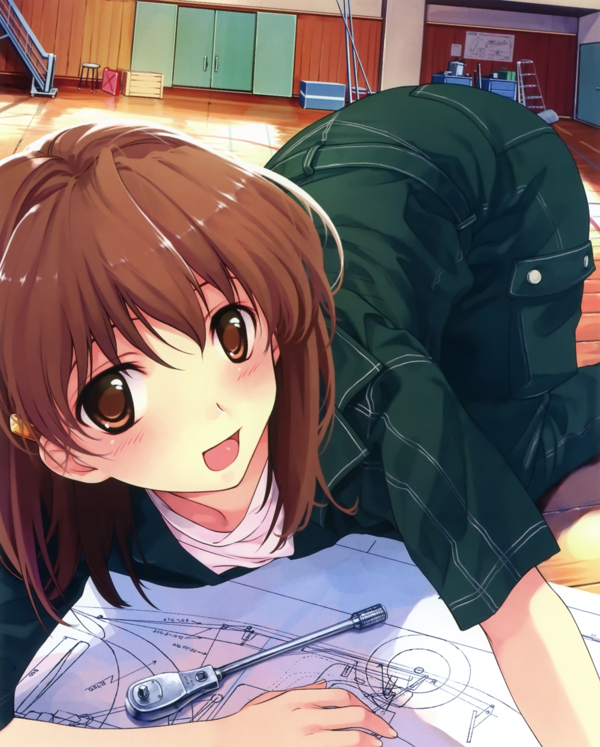 abhar, misaki_kurehito, overalls, suiheisen_made_nan_mile?, tsuyazaki_kokage