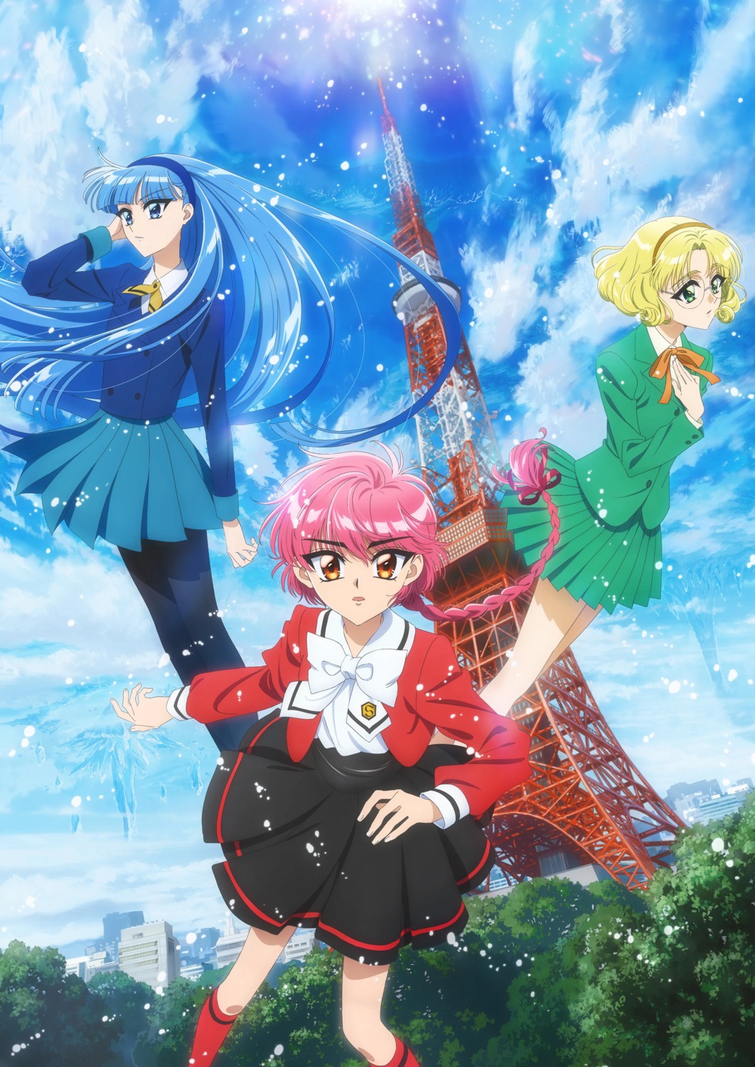 hououji_fuu, magic_knight_rayearth, megane, pantyhose, ryuuzaki_umi, seifuku, shidou_hikaru, skirt_lift