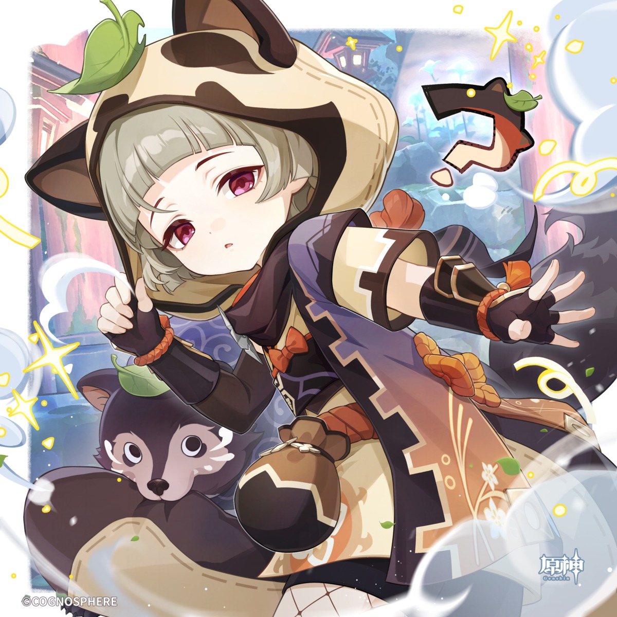 animal_ears, armor, fishnets, genshin_impact, japanese_clothes, ninja, sayu_(genshin_impact), tagme