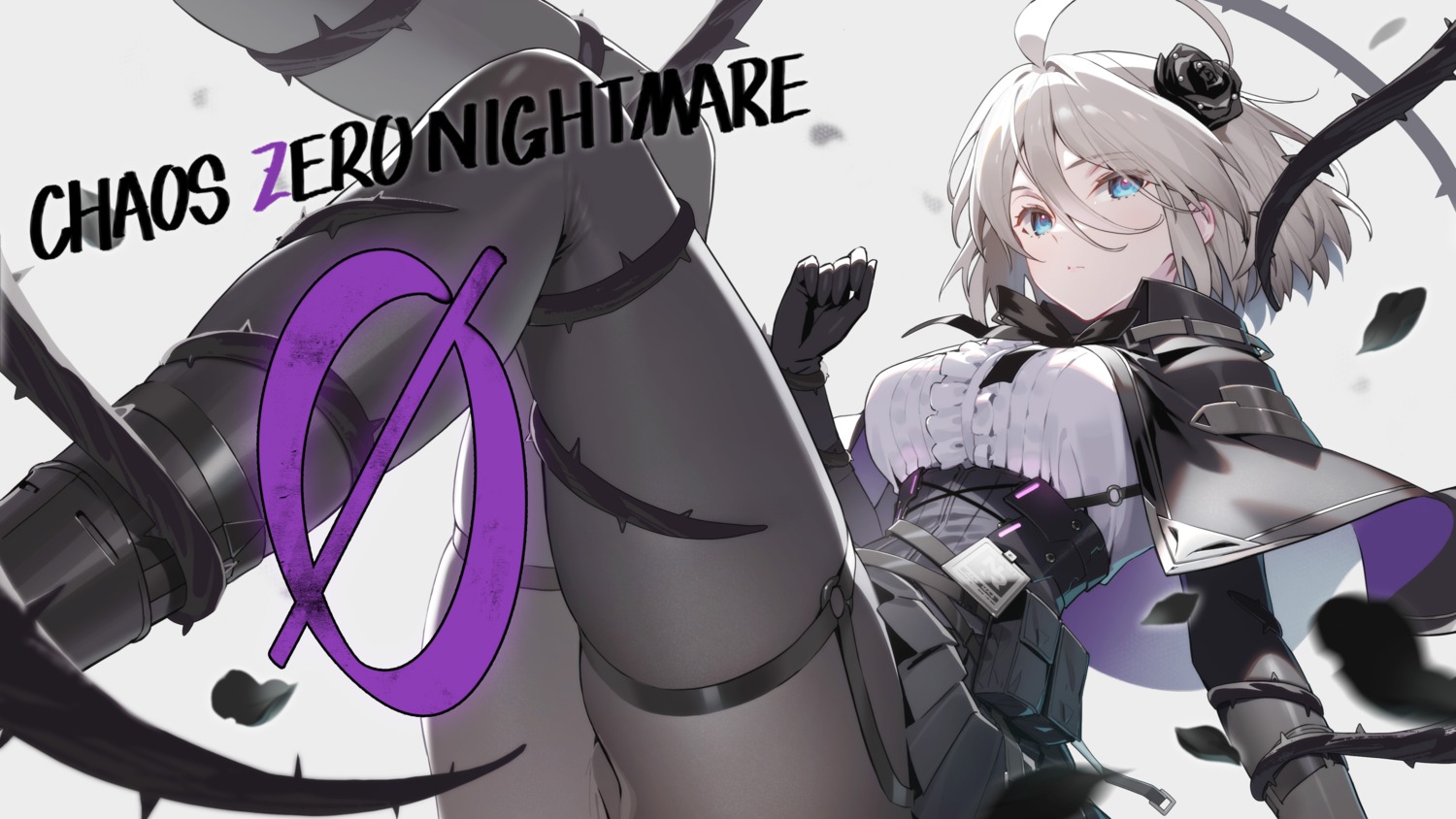 chaos_zero_nightmare, garter, pantyhose, renoa, siino, skirt_lift, wallpaper