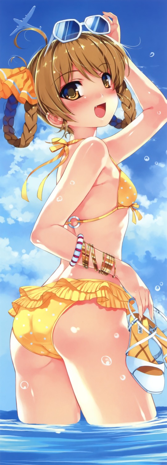 abhar, ass, bikini, chidori_minamo, misaki_kurehito, smile_cubic!, stick_poster, suiheisen_made_nan_mile?, swimsuits