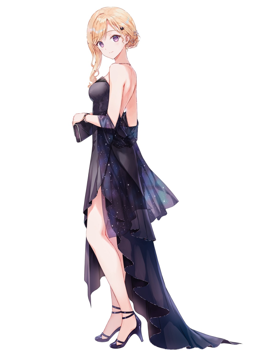 ayase_saki, dress, gimai_seikatsu, heels, hiten, no_bra, see_through