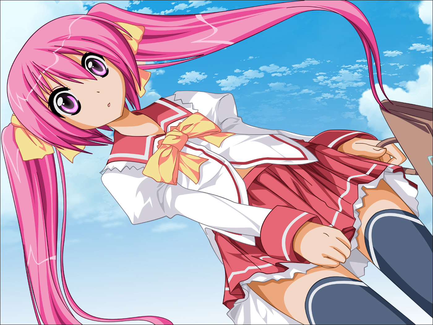 morrow_(pixiv), seifuku, thighhighs, vector_trace