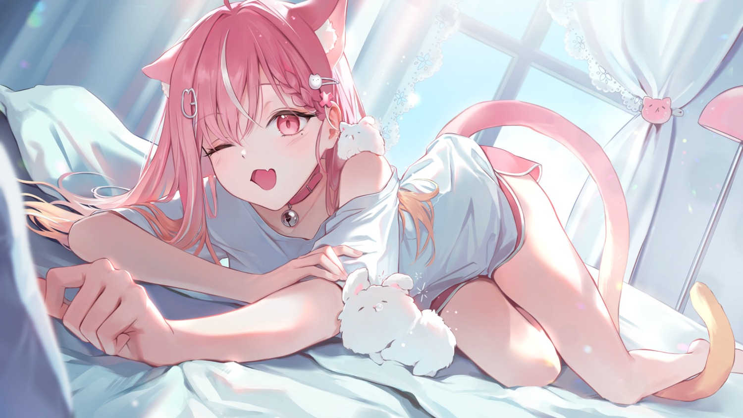 animal_ears, daro_0_0, nekomimi, tail, wallpaper