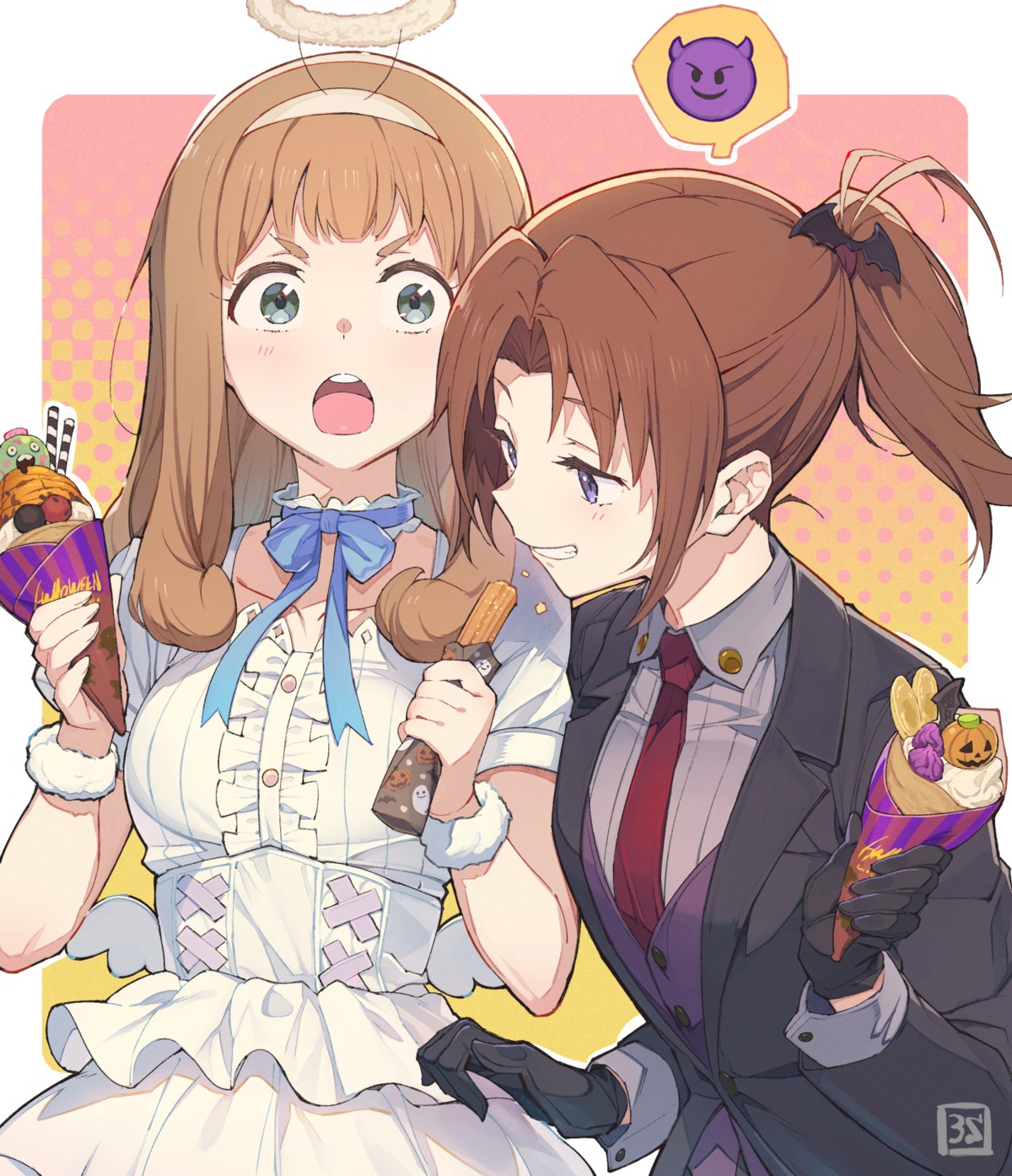 3s_(tarariko), angel, crossdress, dress, halloween, hibike!_euphonium, nakagawa_natsuki, wings
