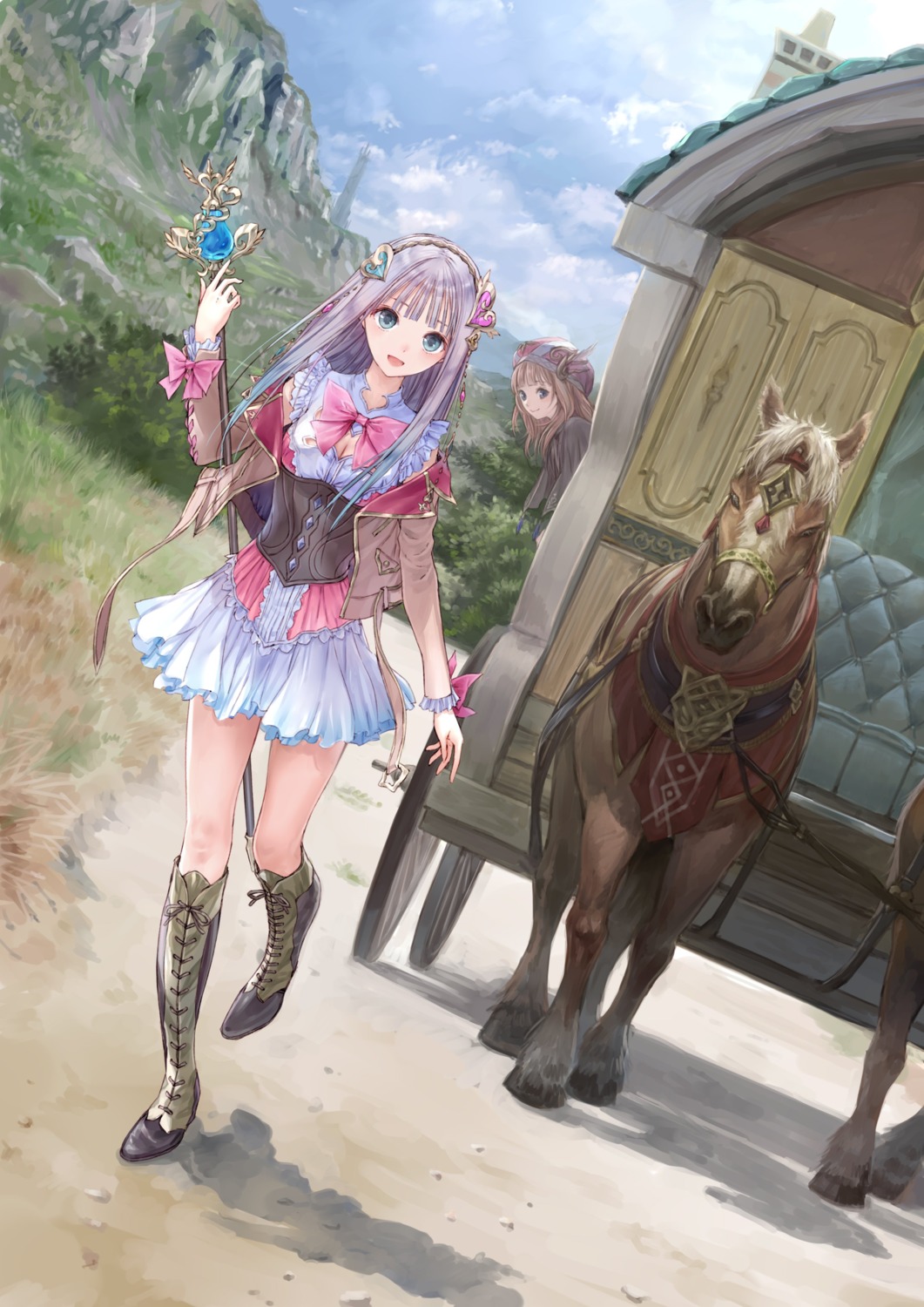 atelier, atelier_lulua, cleavage, elmerulia_fryxell, kishida_mel, koei_tecmo, rorolina_frixell, weapon