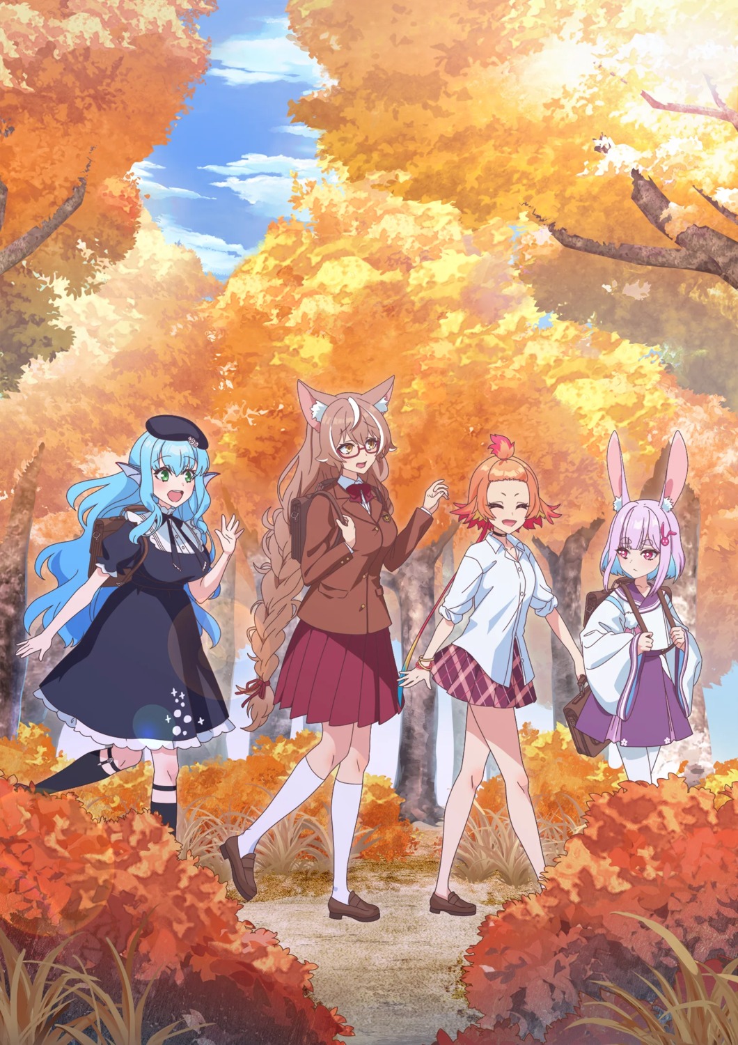 animal_ears, bunny_ears, haneda_tobari, japanese_clothes, jingai_kyoushitsu_no_ningengirai_kyoushi, megane, minazuki_kyouka, oogami_isaki