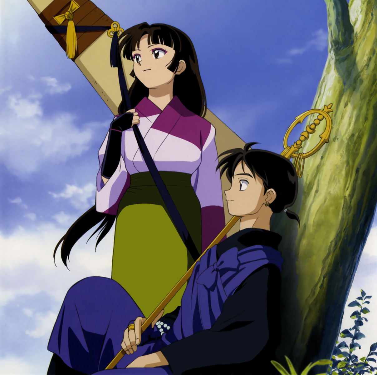inuyasha, japanese_clothes, miroku, sango
