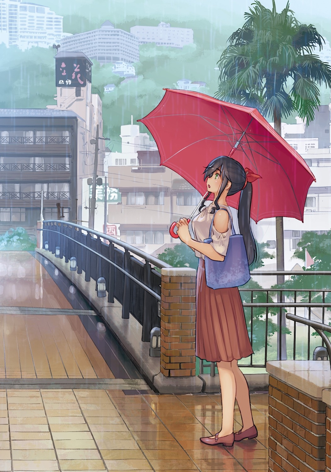 hattori_mitsuru, heels, kinme_wakana, kirei_ni_shite_moraemasu_ka., umbrella