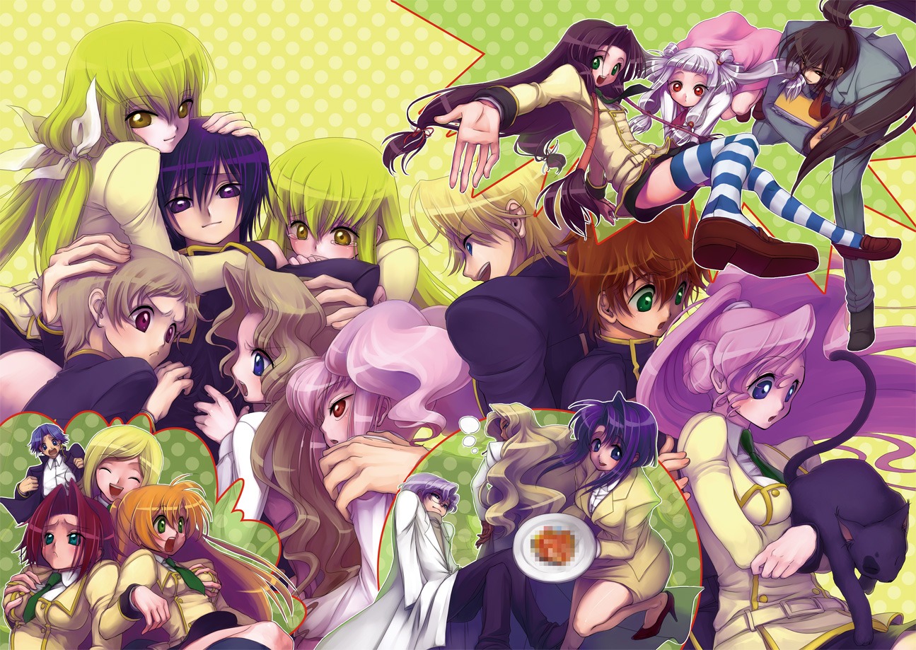 anya_alstreim, arthur_(code_geass), c.c., cecile_croomy, chibi, code_geass, euphemia_li_britannia, gino_weinberg