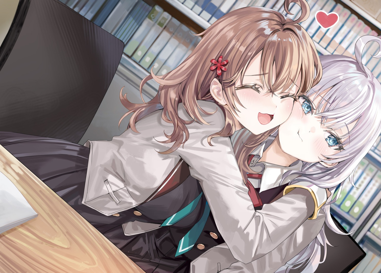 alisa_mikhailovna_kujou, mariya_mikhailovna_kujou, momoko_(momopoco), seifuku, tokidoki_bosotto_russia-go_de_dereru_tonari_no_alya-san, yuri