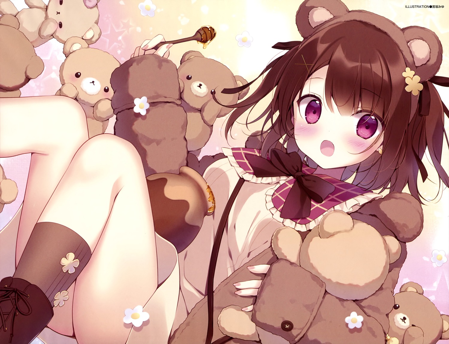 animal_ears, dress, miyasaka_miyu, skirt_lift