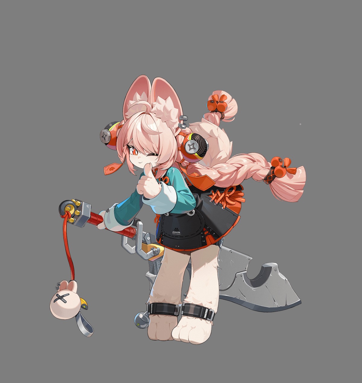 animal_ears, bunny_ears, sword, tagme, tail, transparent_png, zenless_zone_zero, zhao_(zenless_zone_zero)
