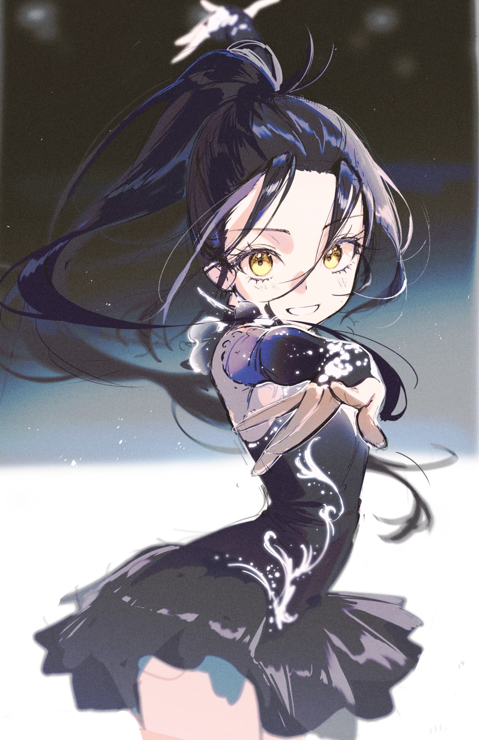 dress, kamisaki_hikaru, medalist, pro-p, sketch, skirt_lift