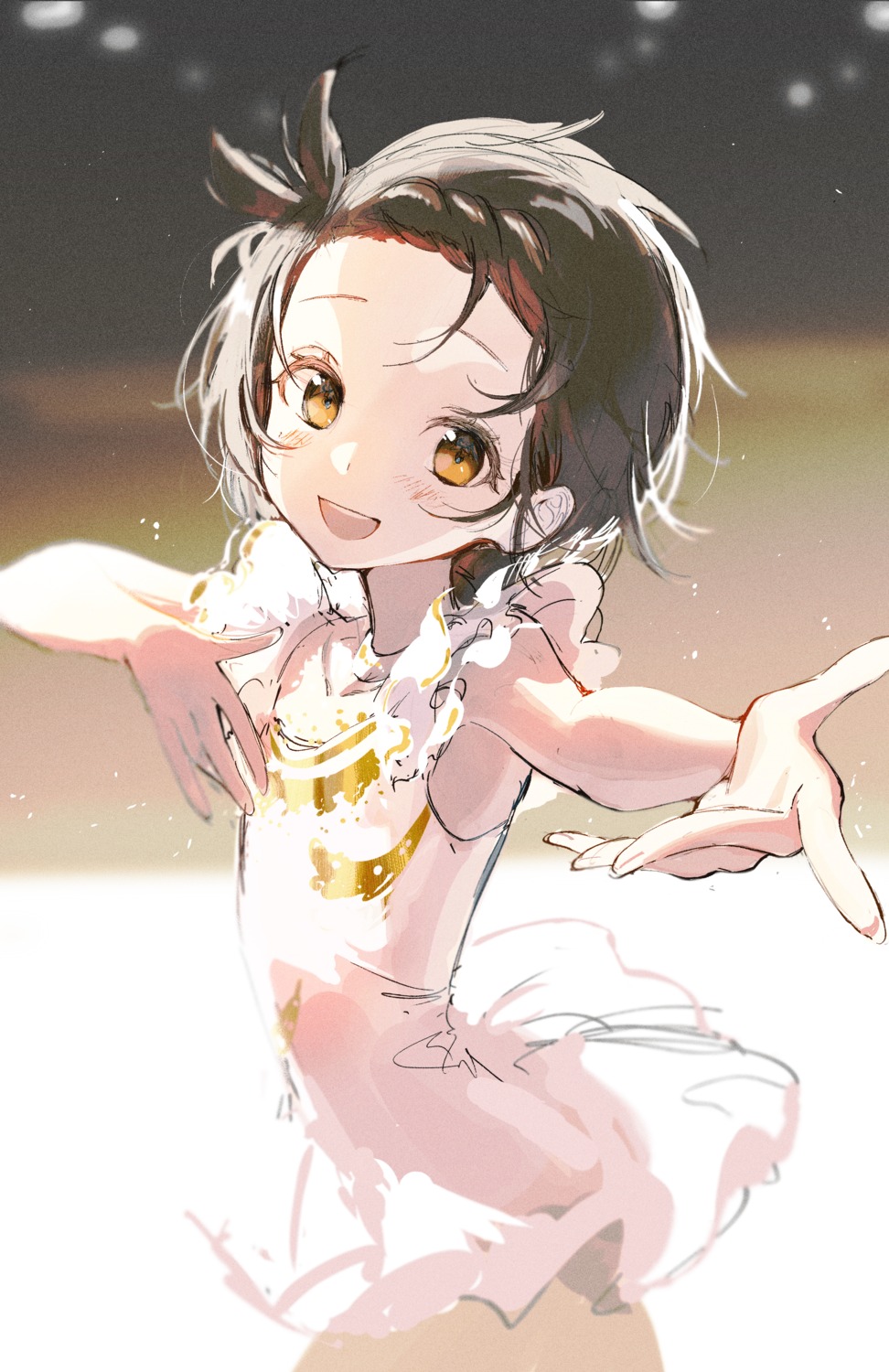 dress, medalist, pro-p, sketch, skirt_lift, yuitsuka_inori