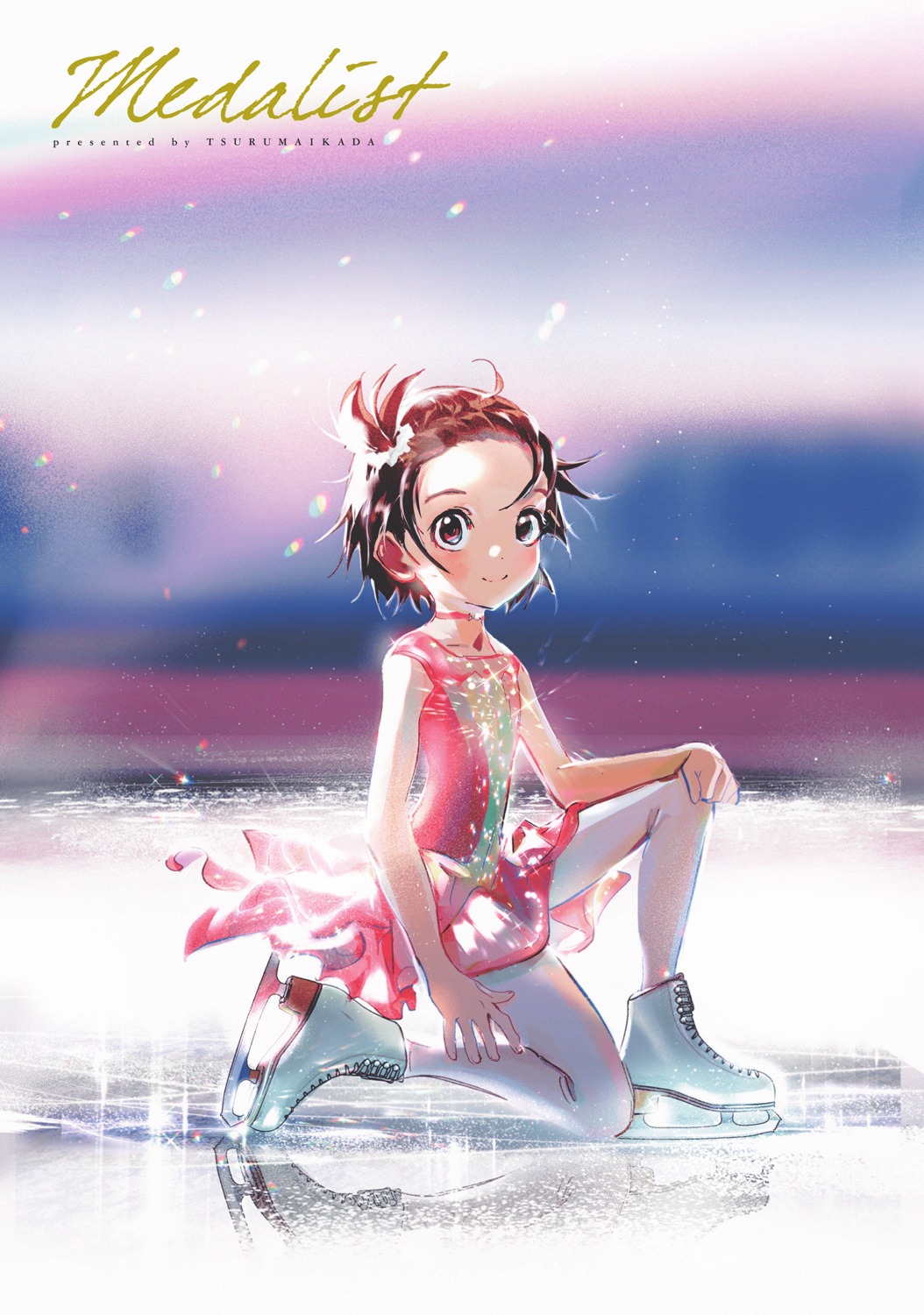 dress, ice_skating, medalist, pantyhose, skirt_lift, tsuruma_ikada, yuitsuka_inori
