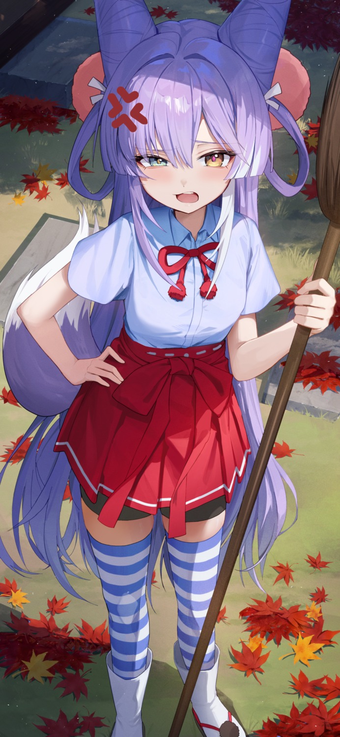 bike_shorts, clrawing, heterochromia, kitsune, seifuku, stellive, tail, tenko_shibuki, thighhighs
