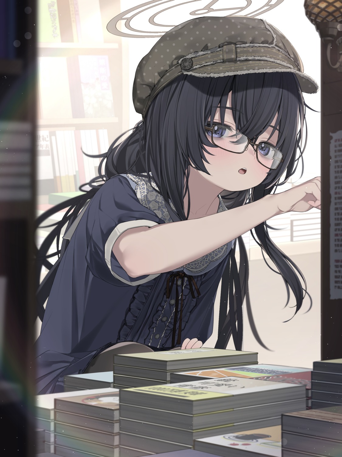 blue_archive, halo, kozeki_ui, megane, yoru_uyo