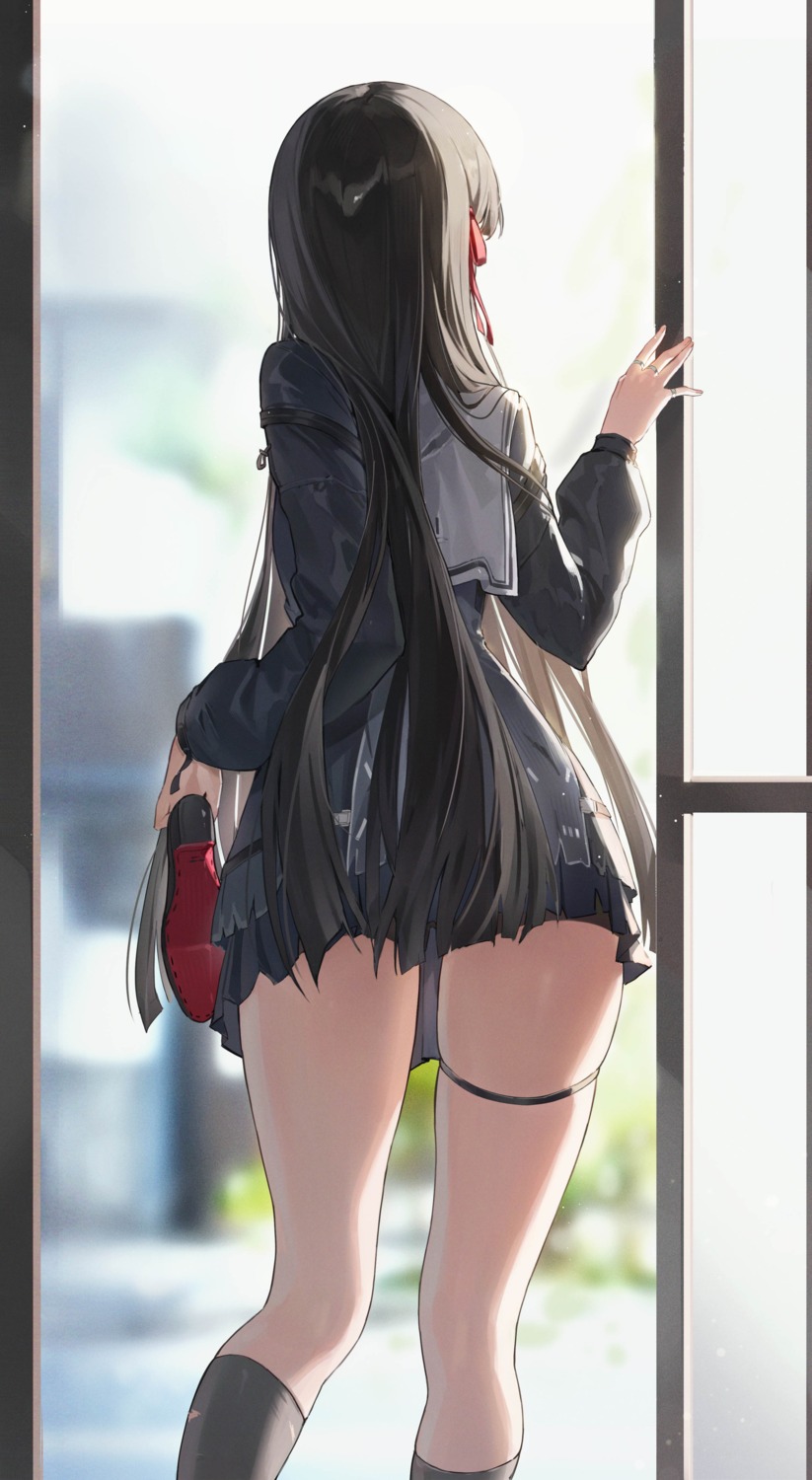 chisa, garter, ryu_o, seifuku, torn_clothes, wuthering_waves