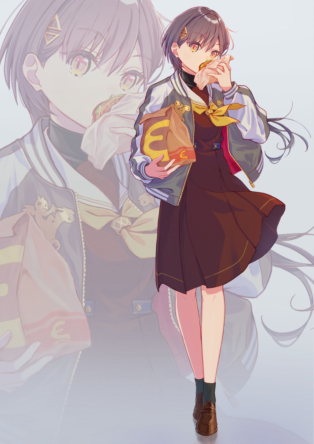 katsuragi_izumi, love_live!_(series), love_live!_hasu_no_sora_jogakuin_school_idol_club, macken, seifuku, skirt_lift