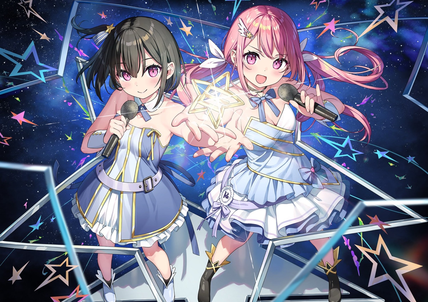 kantoku, kurumi_(kantoku), no_bra, shizuku_(kantoku), uniform
