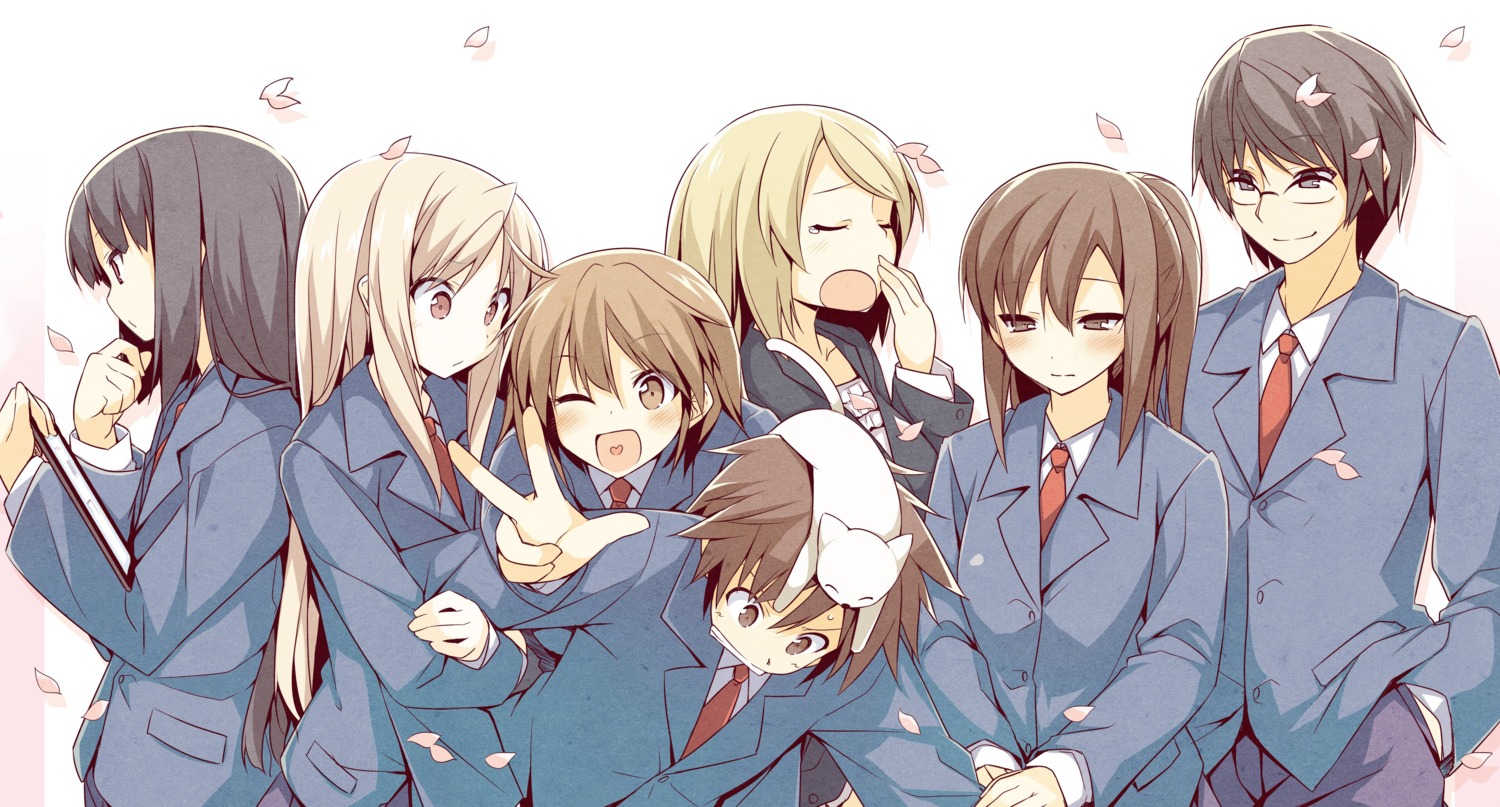 akasaka_ryounosuke, aoyama_nanami, kamiigusa_misaki, kanda_sorata, megane, mitaka_jin, mizoguchi_keiji, neko