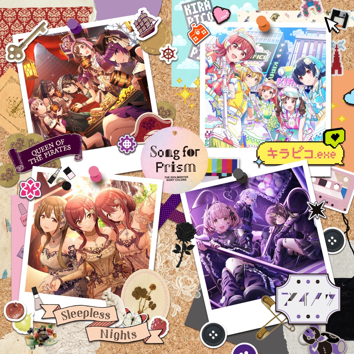 arisugawa_natsuha, bandages, bandaid, disc_cover, eyepatch, fishnets, garter, headphones, ikaruga_luca, ikuta_haruki, im@ssc_kaihatsu_team, komiya_kaho, kuwayama_chiyuki, mitsumine_yuika, morino_rinze, no_bra, oosaki_amana, oosaki_tenka, pirate, saijou_juri, see_through, selfie, shirase_sakuya, skirt_lift, sonoda_chiyoko, suzuki_hana, tanaka_mamimi, tattoo, the_idolm@ster, the_idolm@ster_shiny_colors, thighhighs, tsukioka_kogane, uniform, yuukoku_kiriko