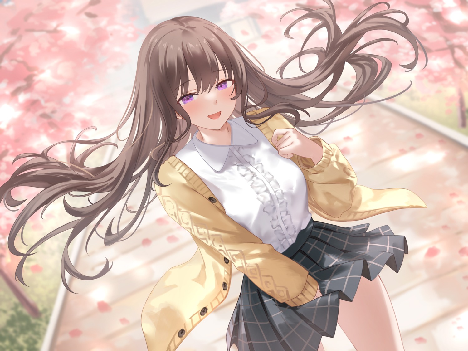 seifuku, skirt_lift, suzuame_yatsumi, sweater, wallpaper