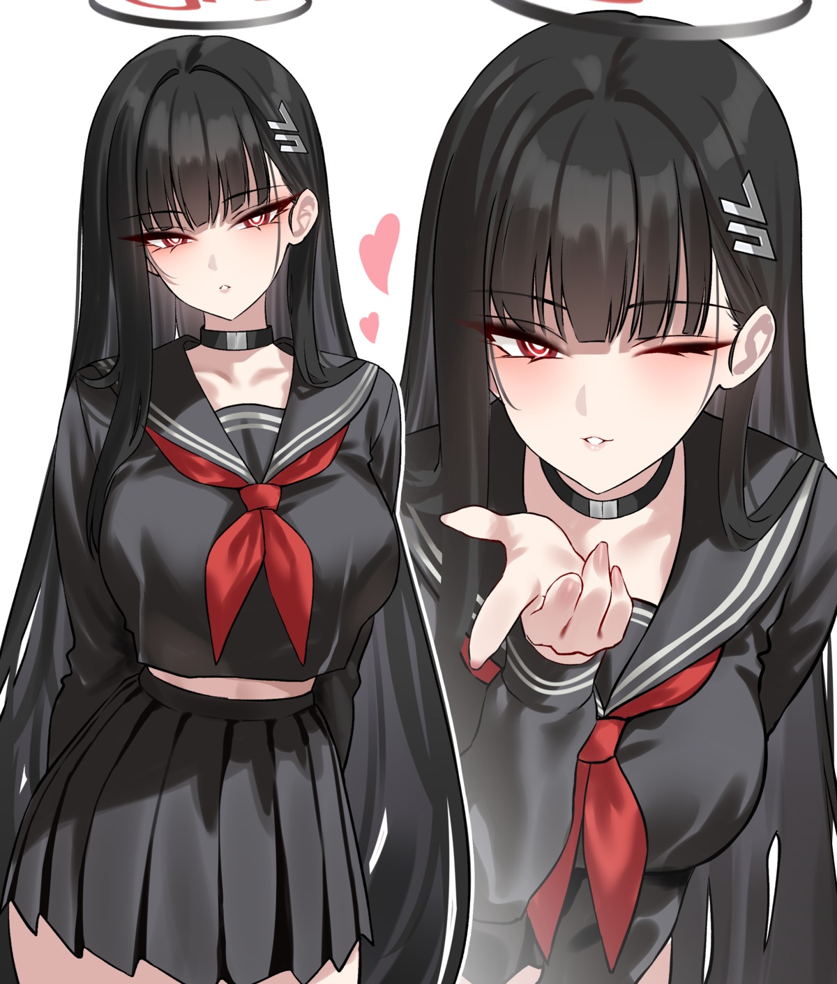 blue_archive, halo, seifuku, shigure, tsukatsuki_rio