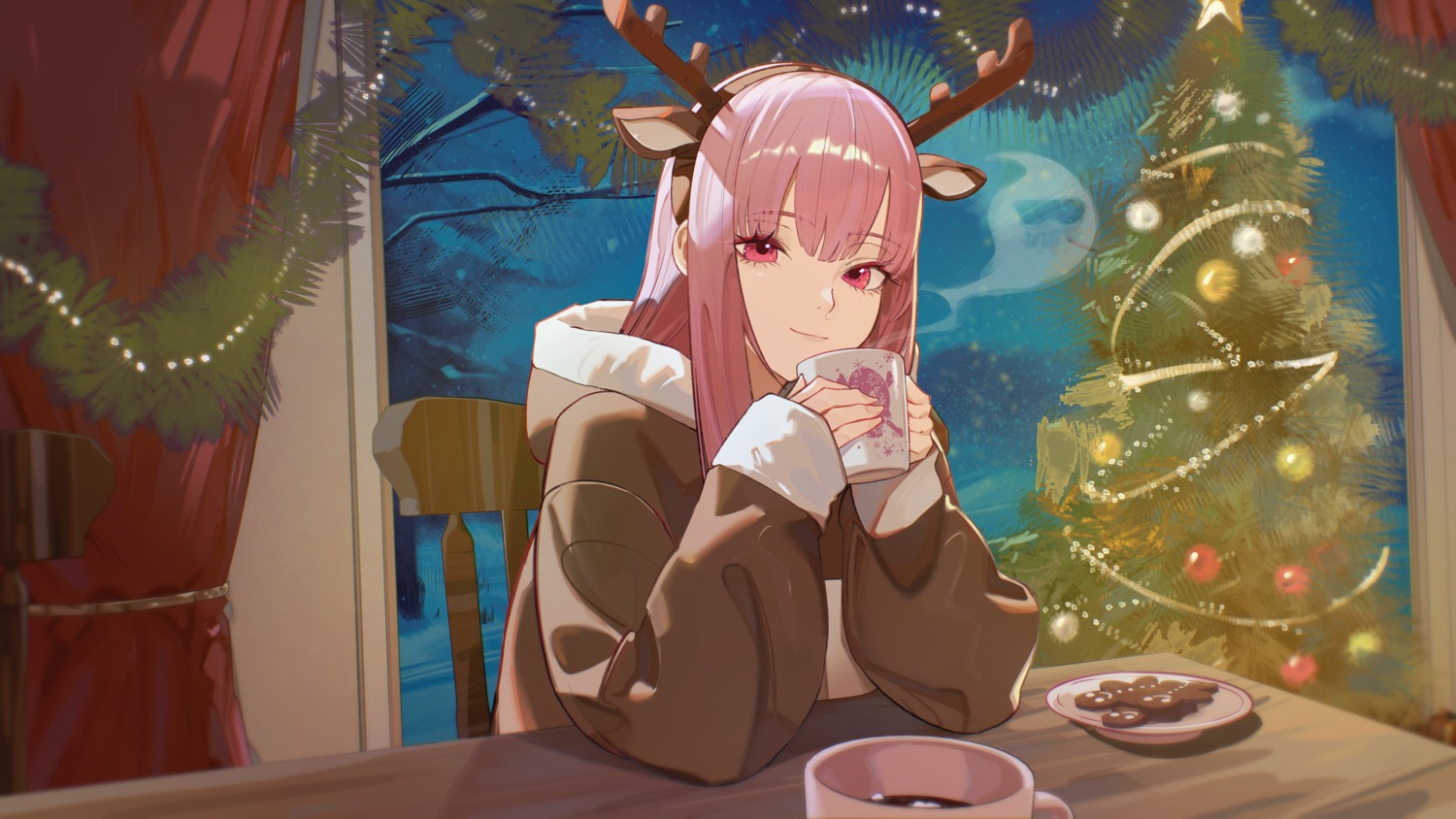 animal_ears, christmas, hololive, hololive_english, horns, mori_calliope, ninochuu