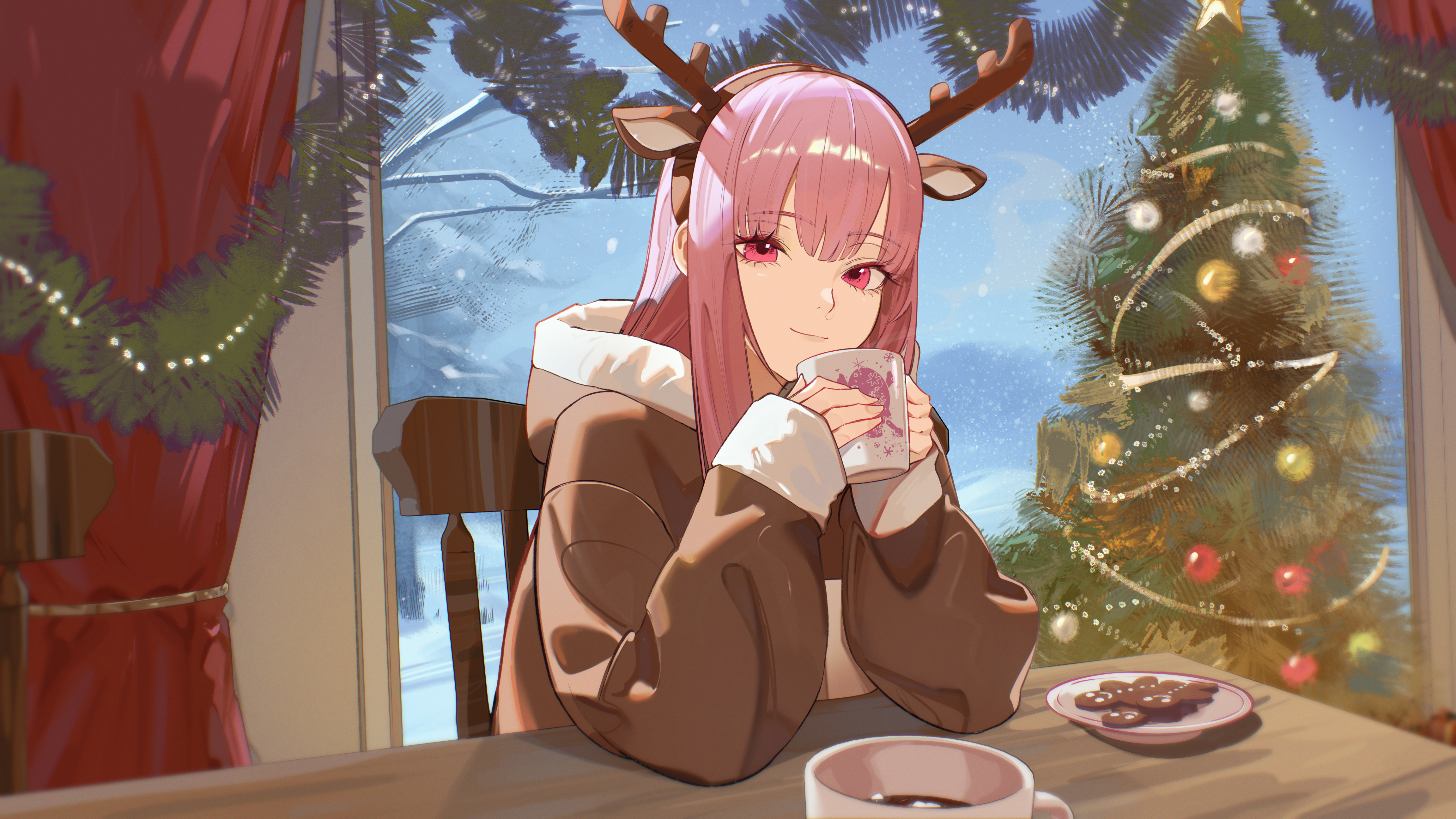 animal_ears, christmas, hololive, hololive_english, horns, mori_calliope, ninochuu