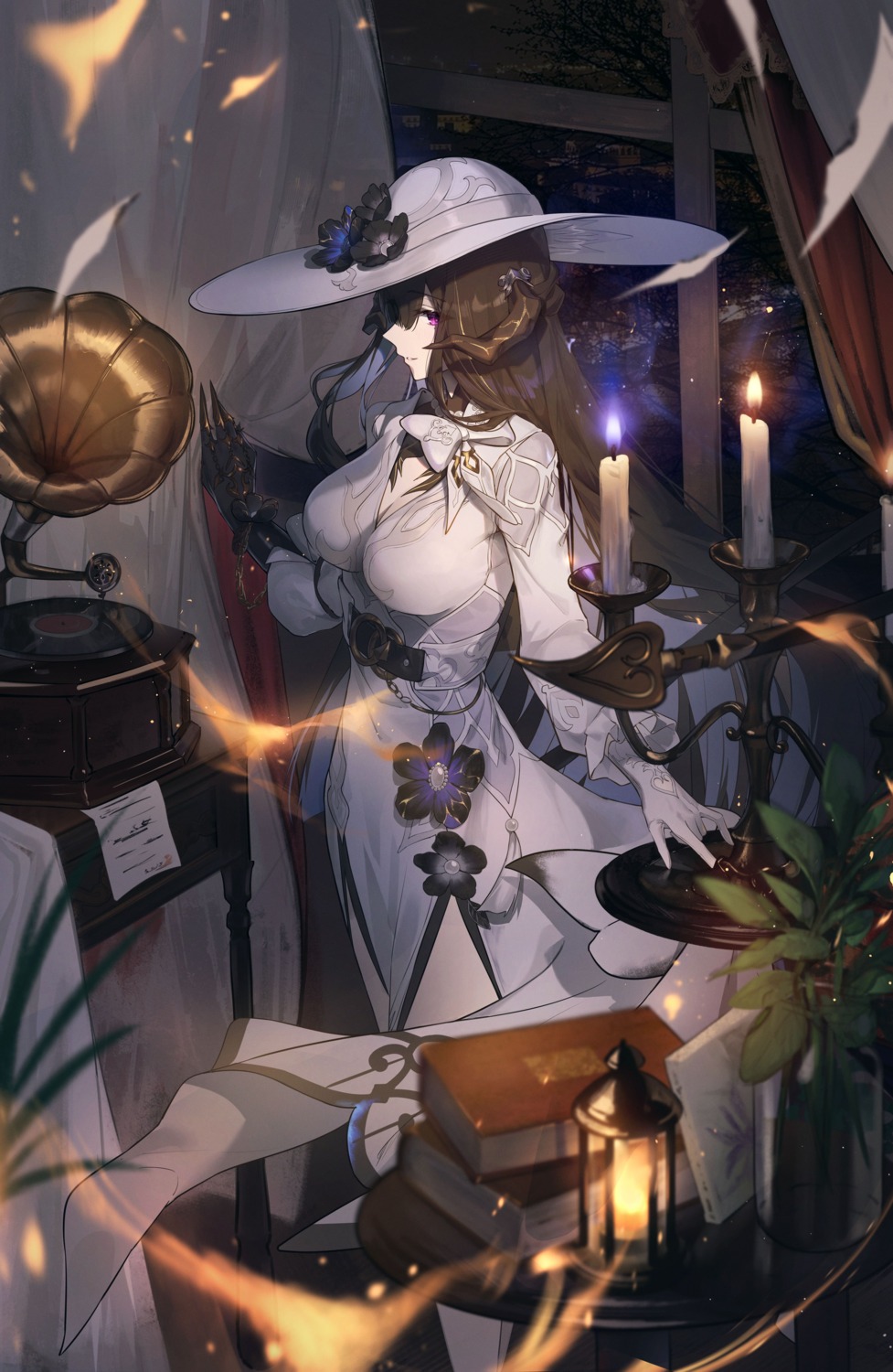 bakemonsou, cleavage, constance, dress, honkai:_star_rail, horns, tail