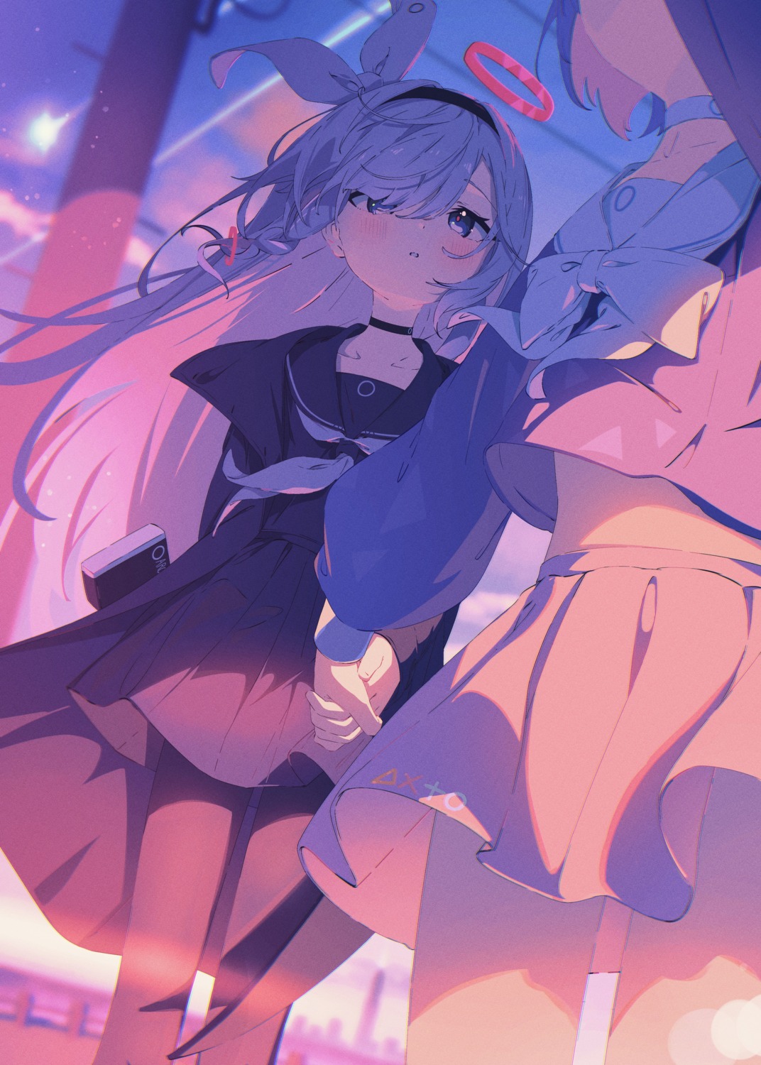 arona_(blue_archive), blue_archive, halo, kazueru, pantyhose, plana_(blue_archive), seifuku