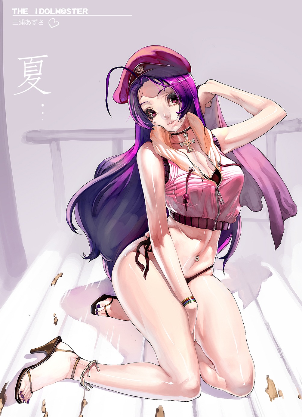 jeffr, miura_azusa, pantsu, string_panties, the_idolm@ster