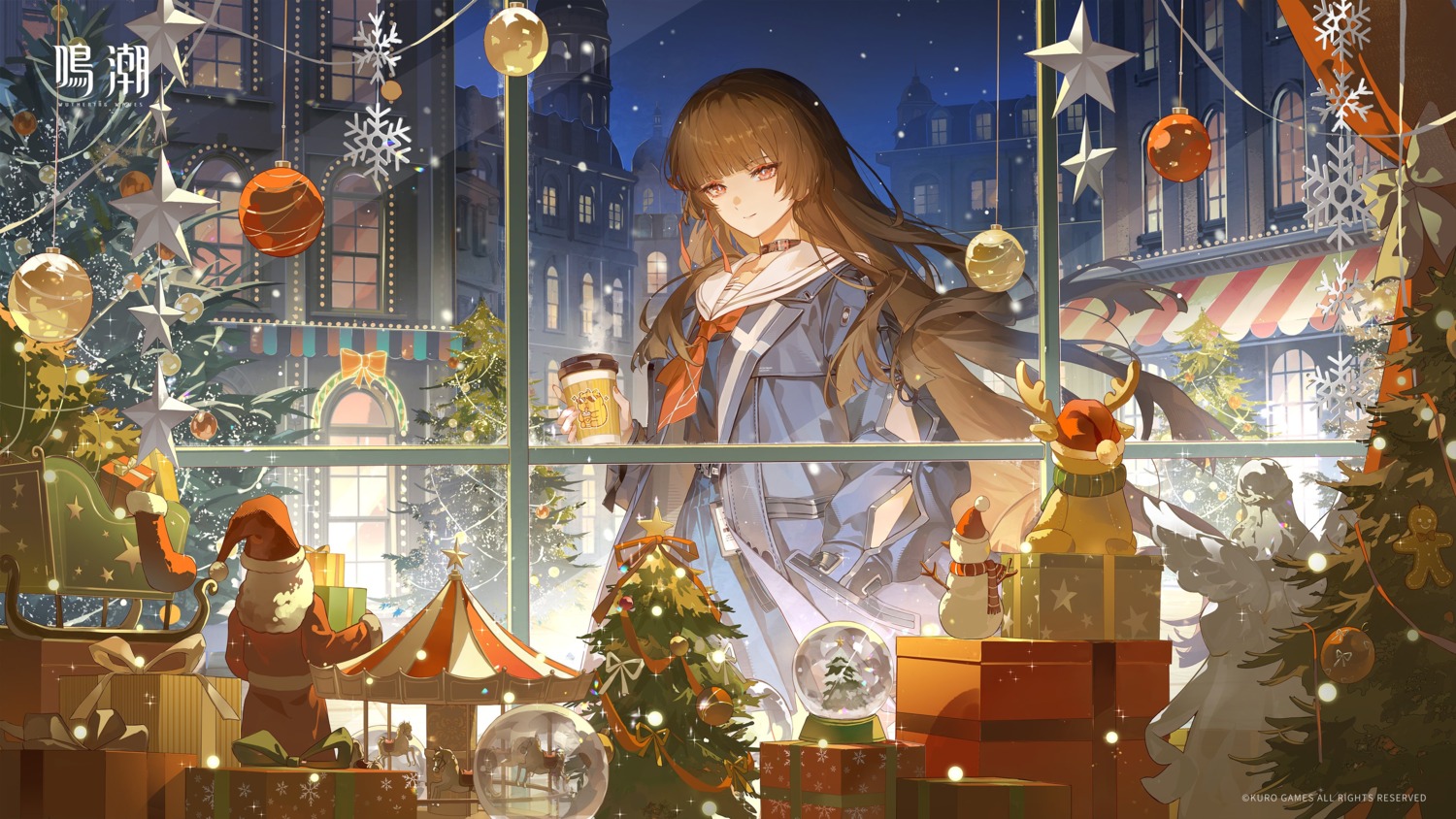 chisa, christmas, seifuku, tagme, wallpaper, wuthering_waves