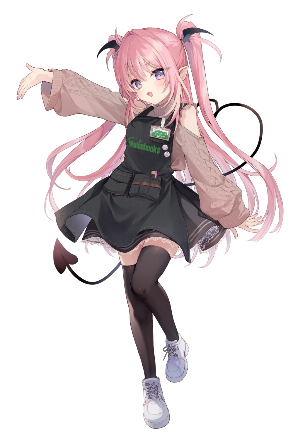 hippeastrum_hybridum, pointy_ears, sweater, tail, tamano_kedama, thighhighs