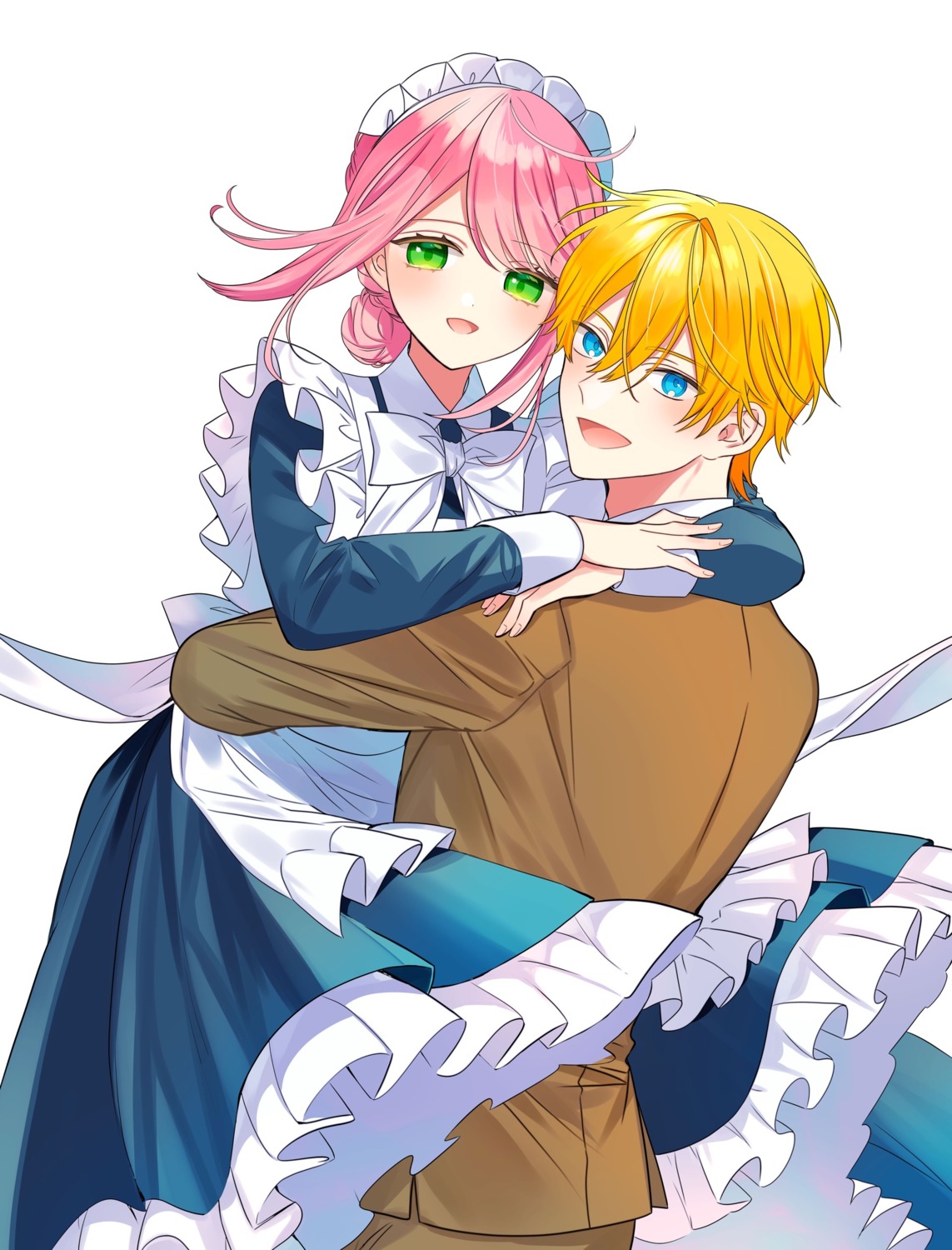 akimoto_aki, arthur_louis_zetes, disc_cover, kikaijikake_no_marie, maid, marie_evans, skirt_lift